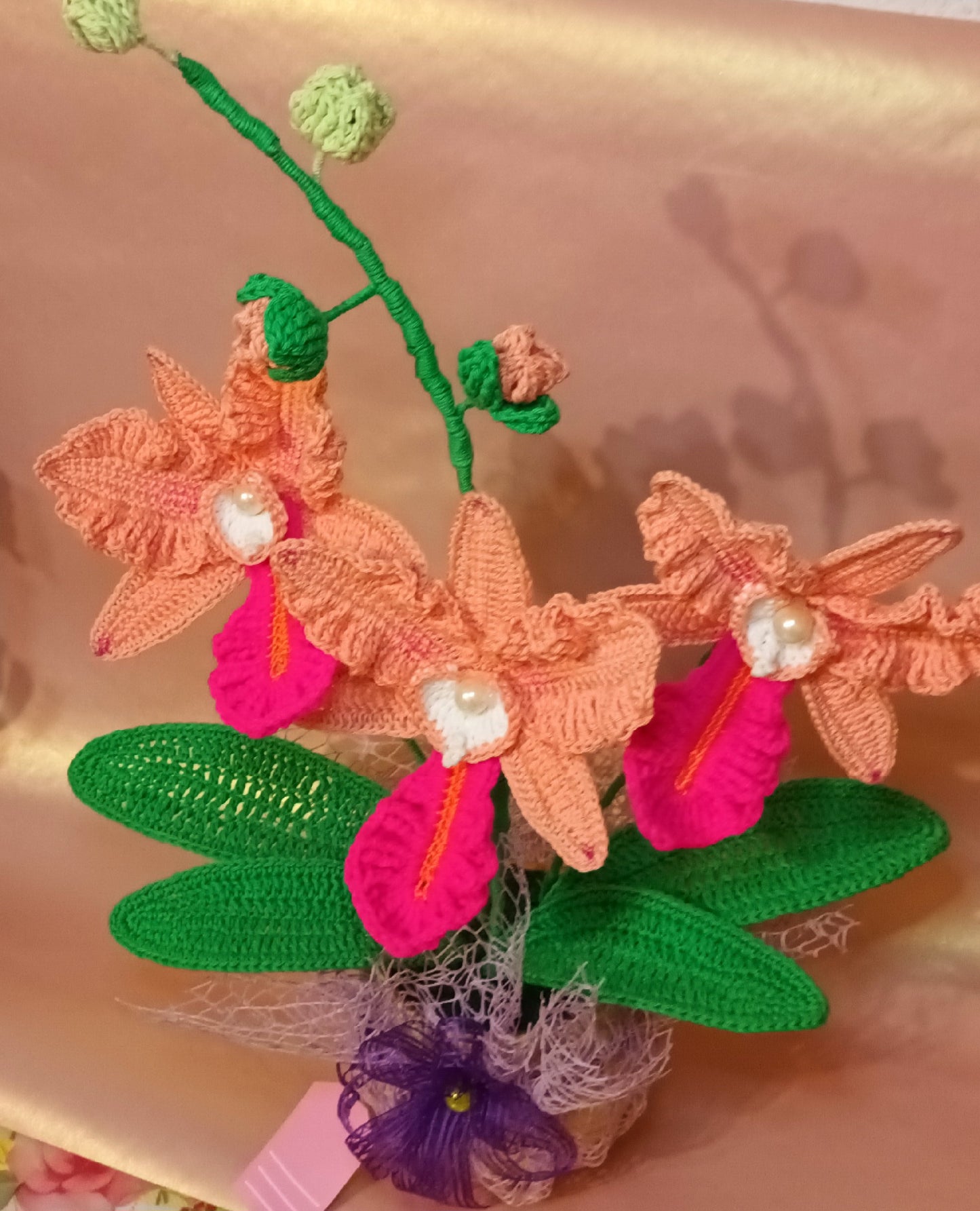 Orhidee Croșetată Handmade Premium - Decorațiuni Elly Roose