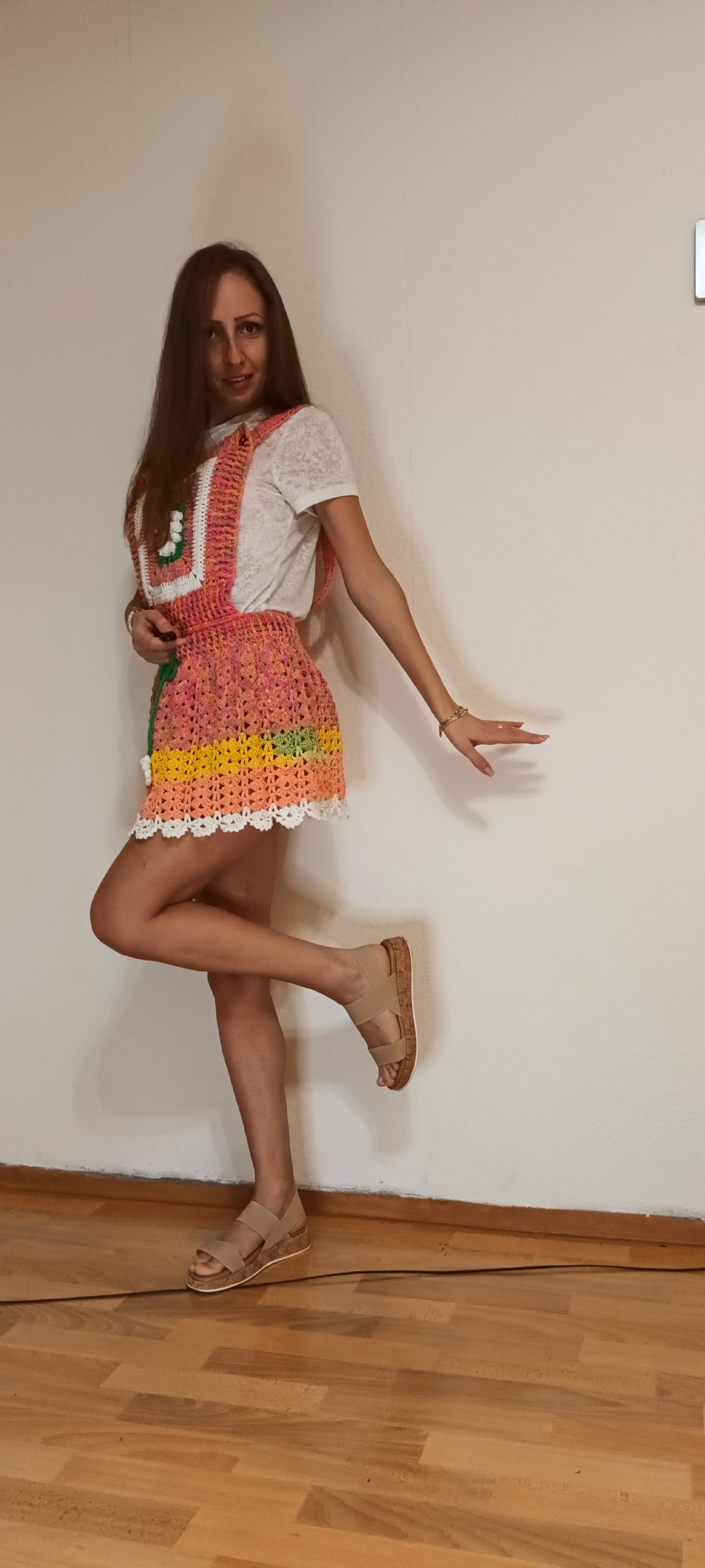 Salopetă-Fustă Croșetată 2-în-1 Handmade - Haine Artizanale Elly Roose