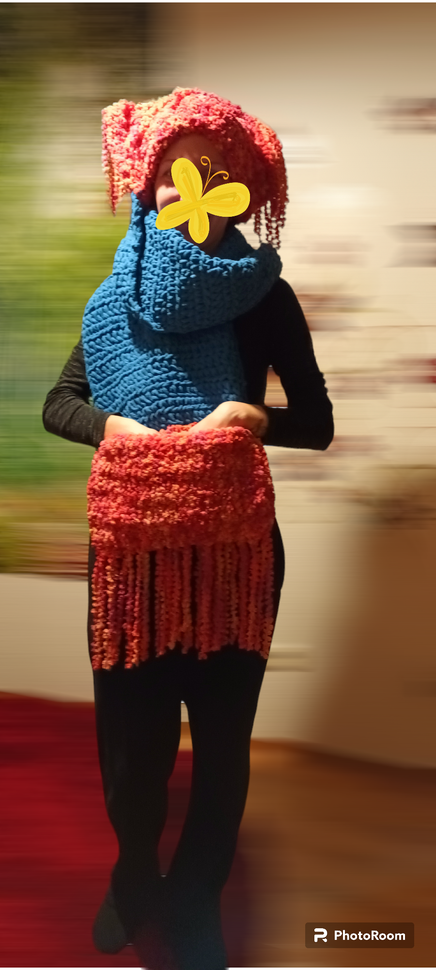 Fular cu Buzunare Croșetat Extra Gros Handmade - Elly Roose