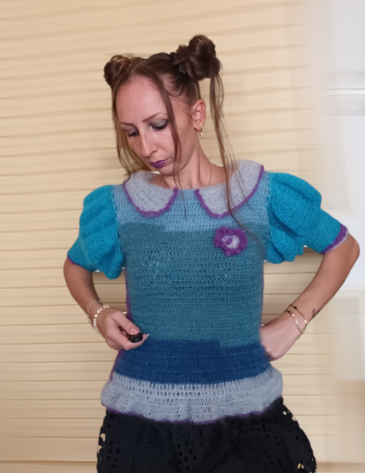 Bluză Croșetată Handmade Elegantă - Haine Artizanale Elly Roose