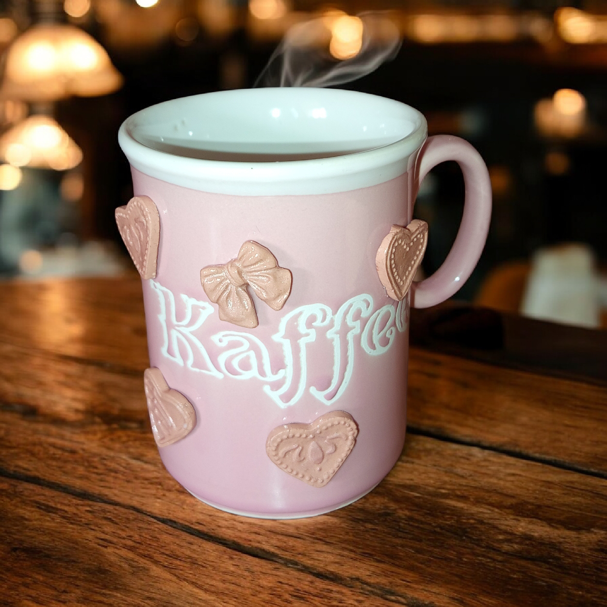 Cană Decorativă Handmade cu Detalii din Lut Polimeric