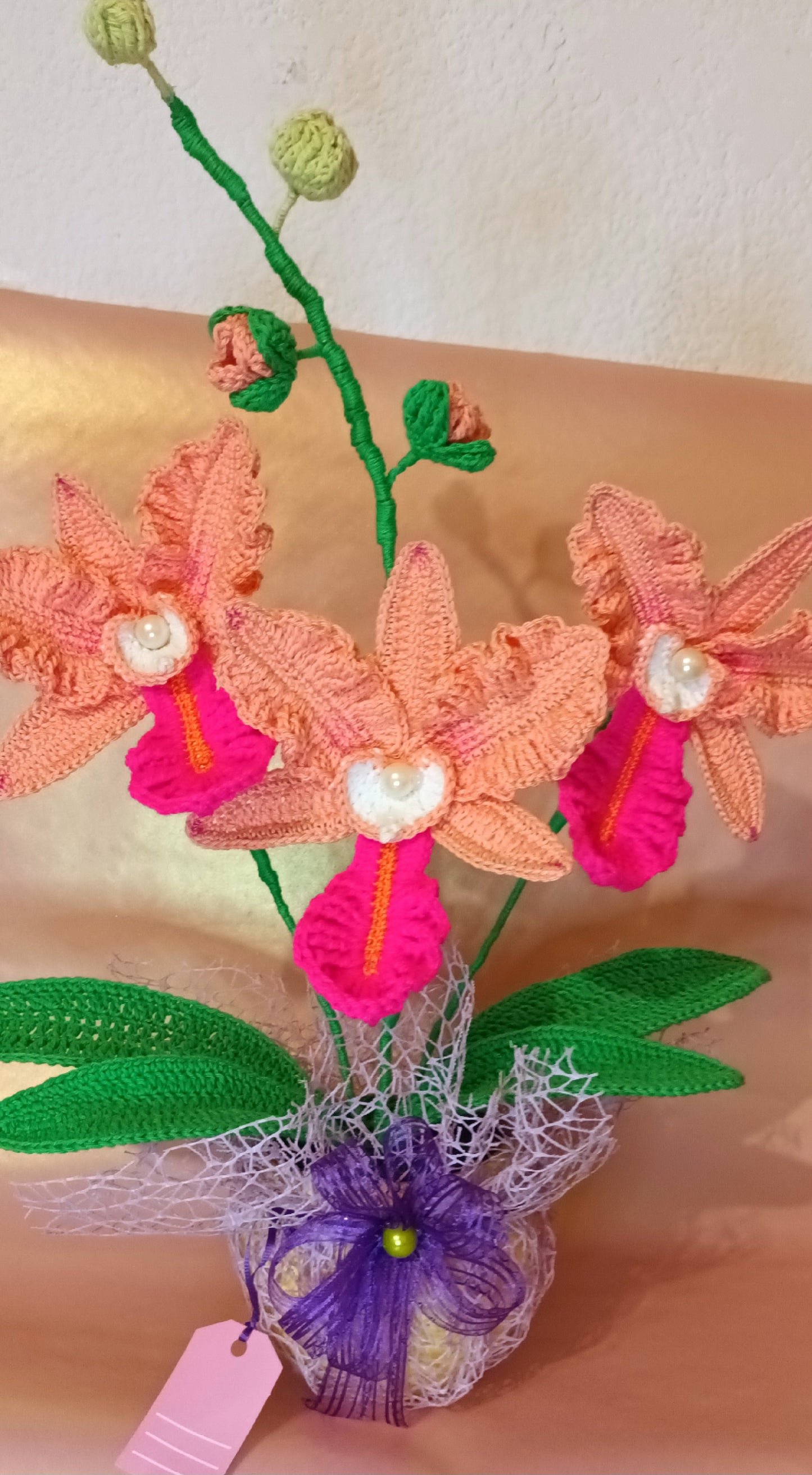 Orhidee Croșetată Handmade Premium - Decorațiuni Elly Roose