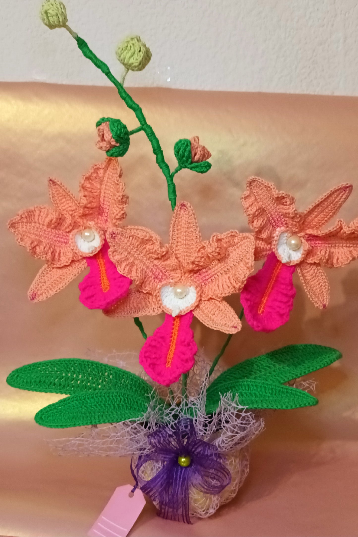 Orhidee Croșetată Handmade Premium - Decorațiuni Elly Roose