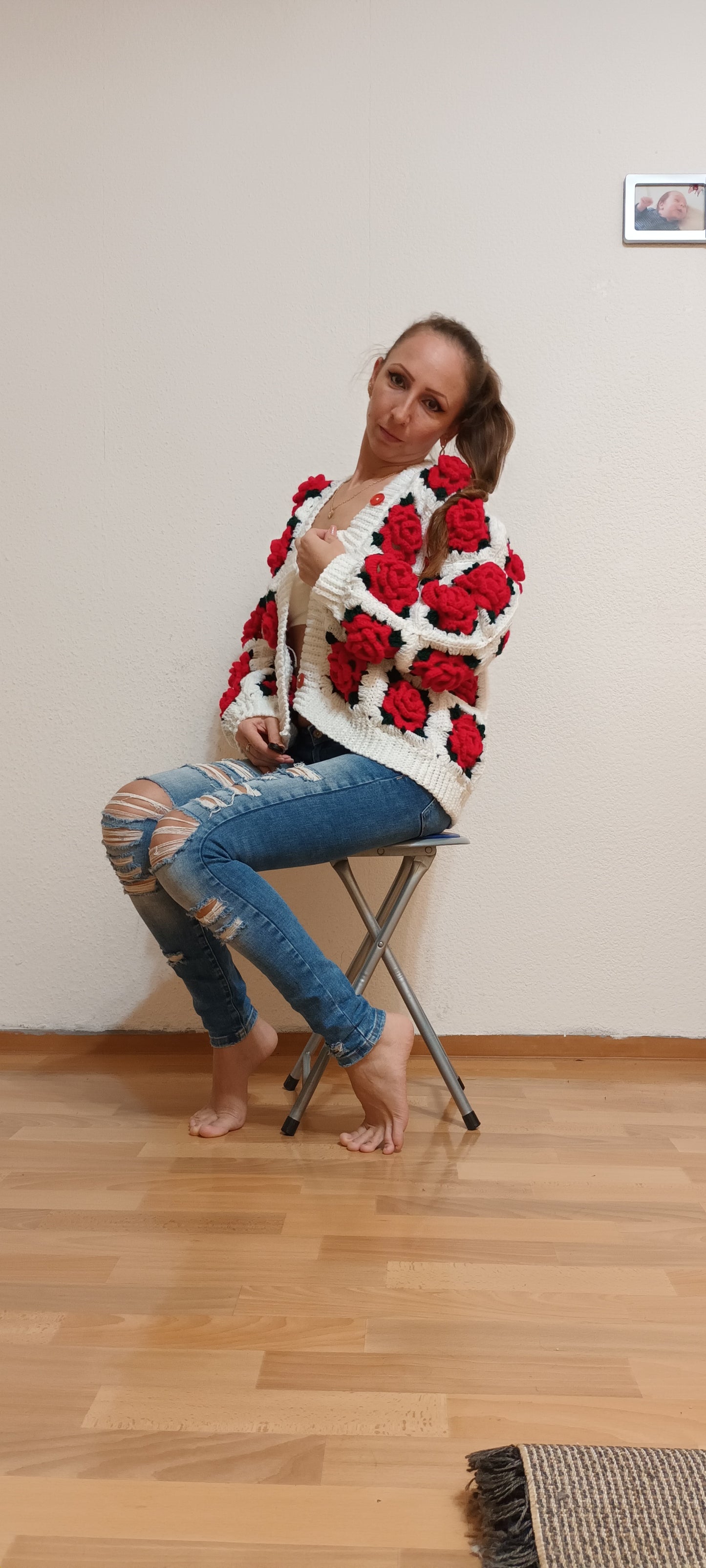 Pulover Croșetat Handmade S-M - Haine Artizanale Elly Roose