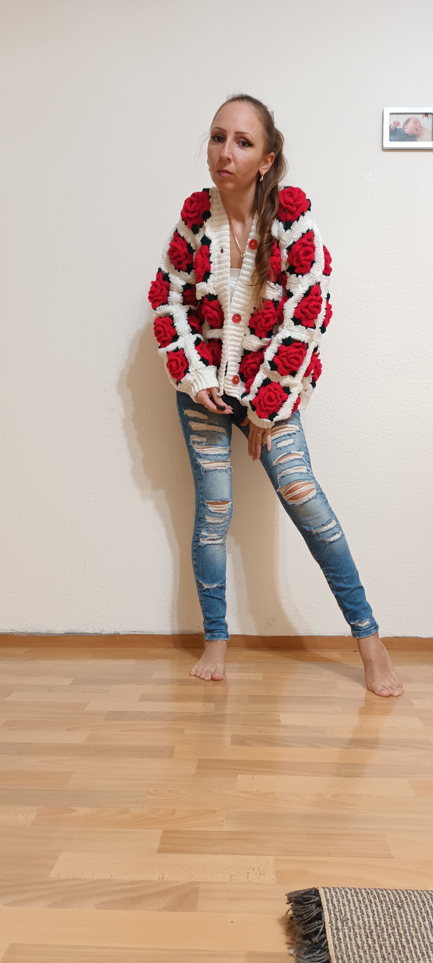 Pulover Croșetat Handmade S-M - Haine Artizanale Elly Roose