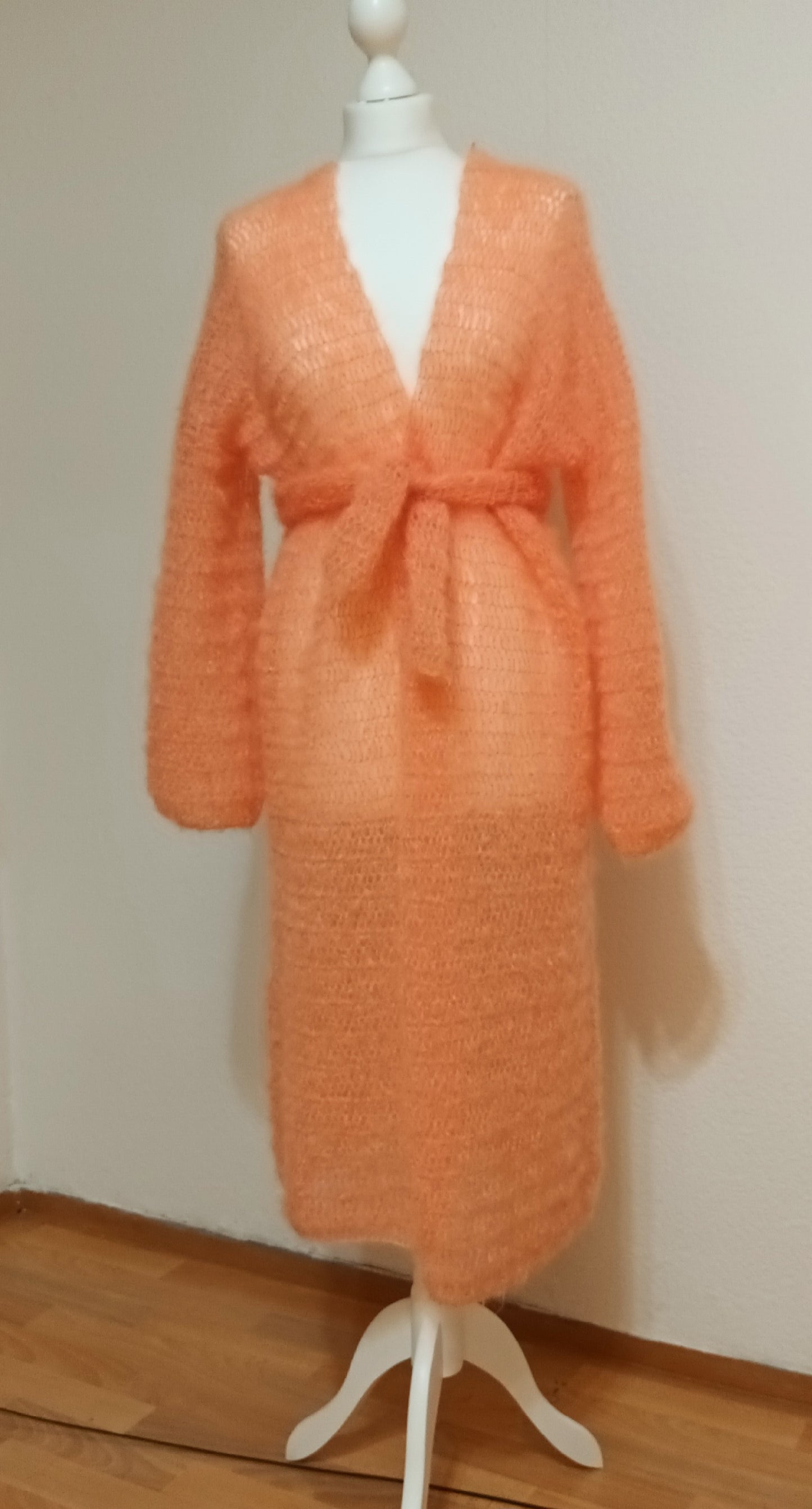 Cardigan Lung Croșetat Handmade S-L - Haine Artizanale Elly Roose