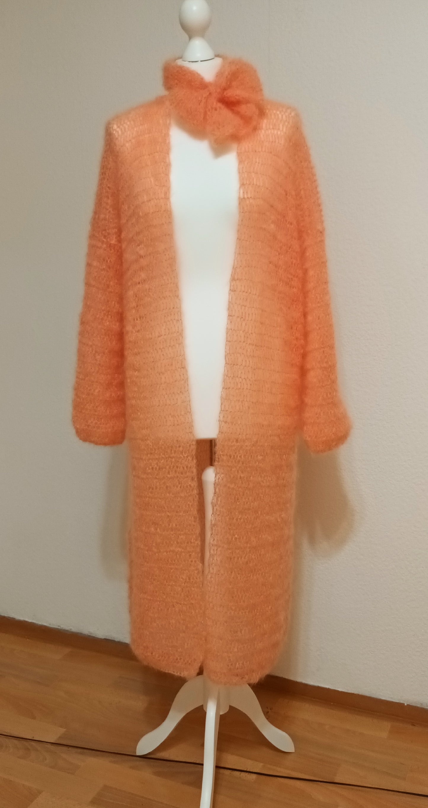Cardigan Lung Croșetat Handmade S-L - Haine Artizanale Elly Roose