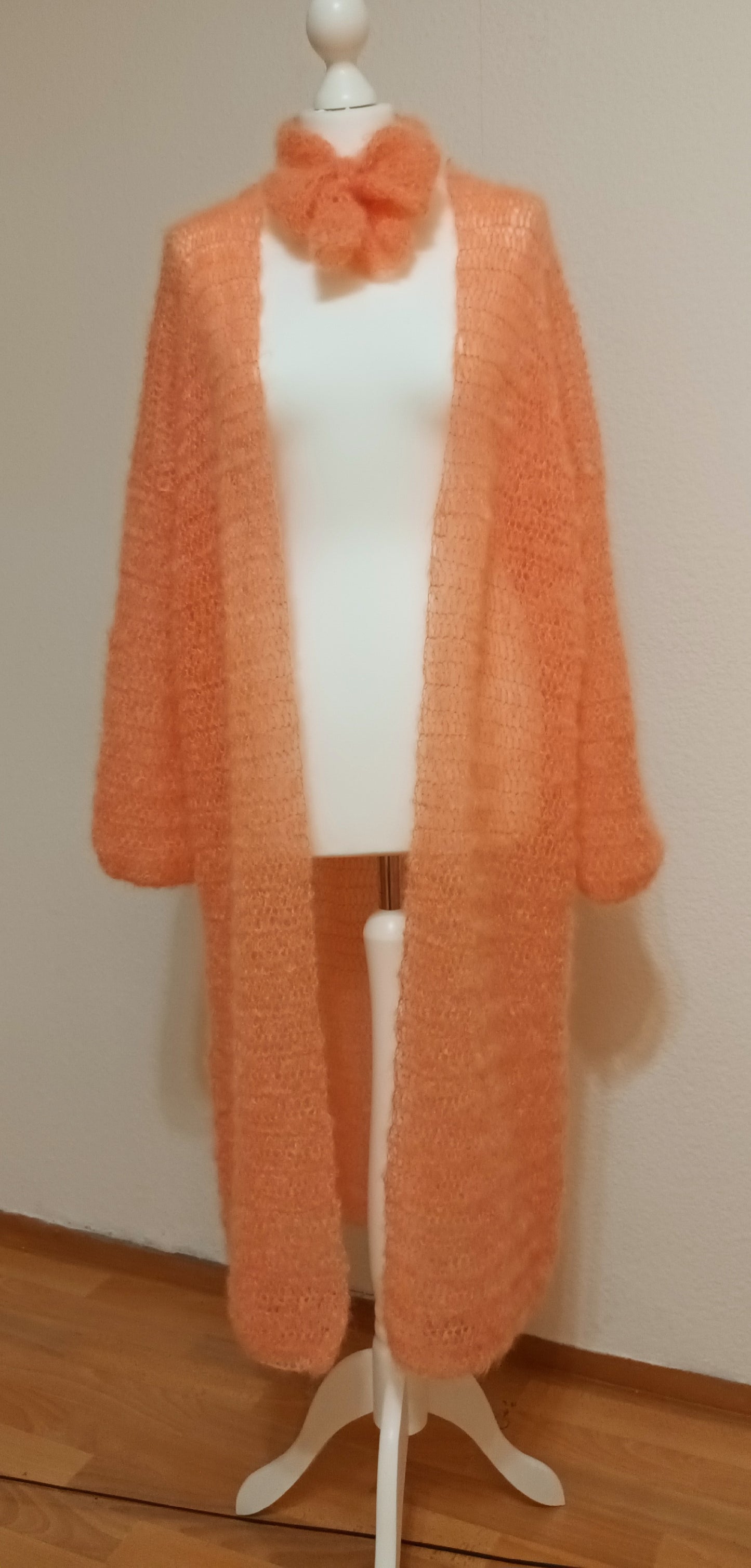 Cardigan Lung Croșetat Handmade S-L - Haine Artizanale Elly Roose