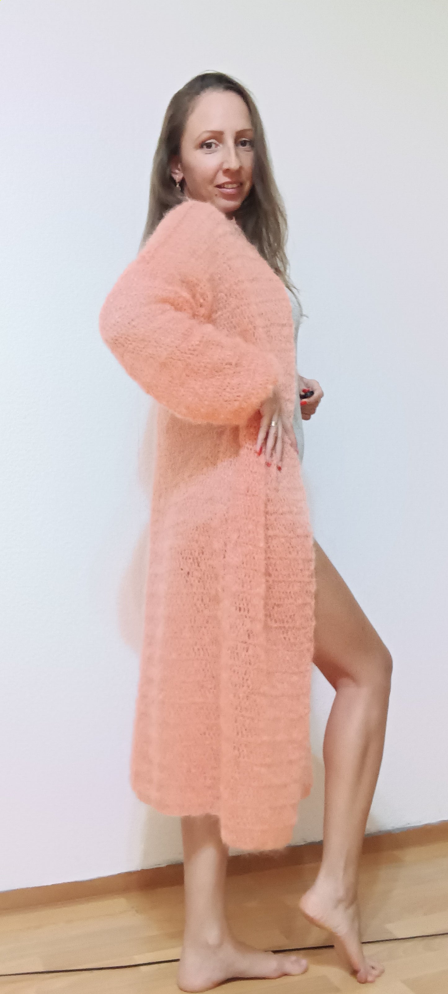 Cardigan Lung Croșetat Handmade S-L - Haine Artizanale Elly Roose