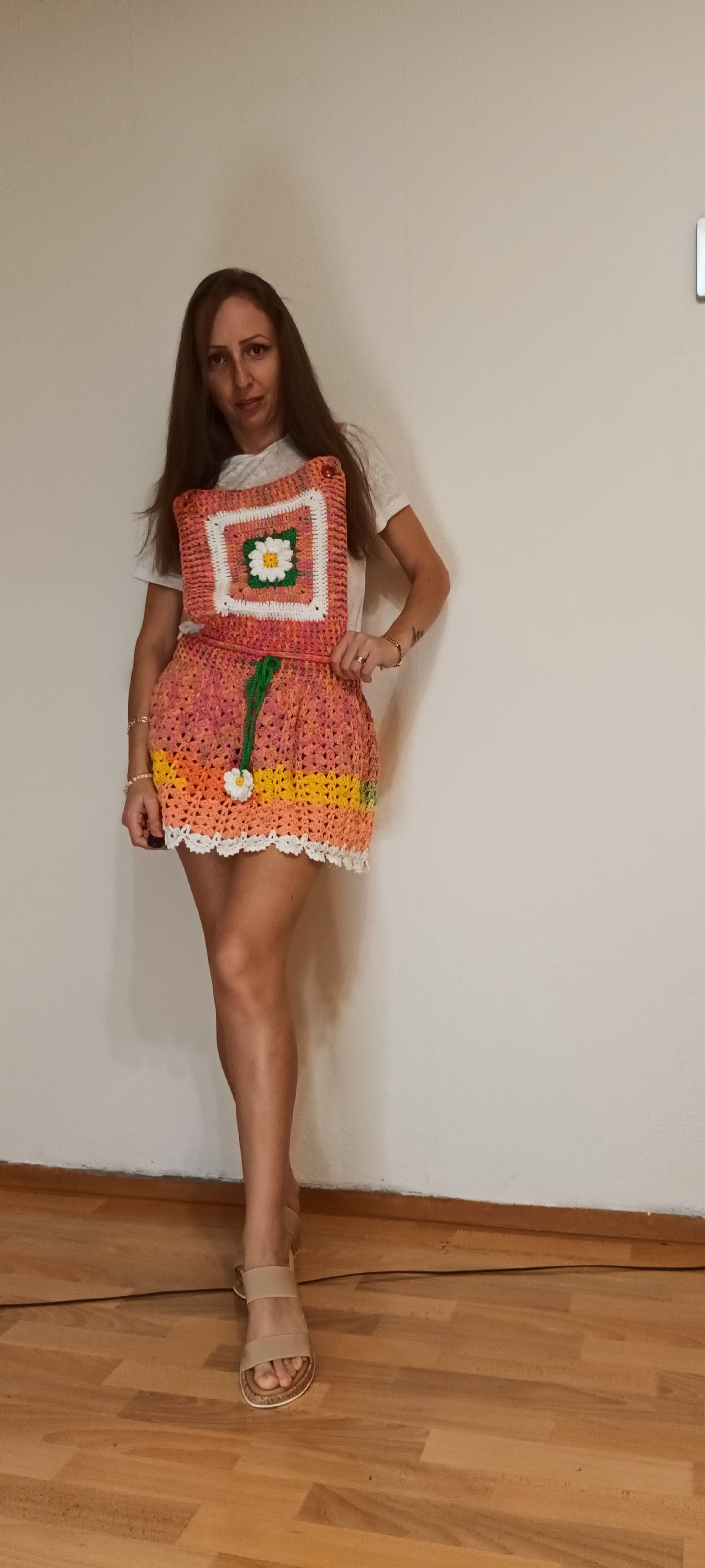 Salopetă-Fustă Croșetată 2-în-1 Handmade - Haine Artizanale Elly Roose