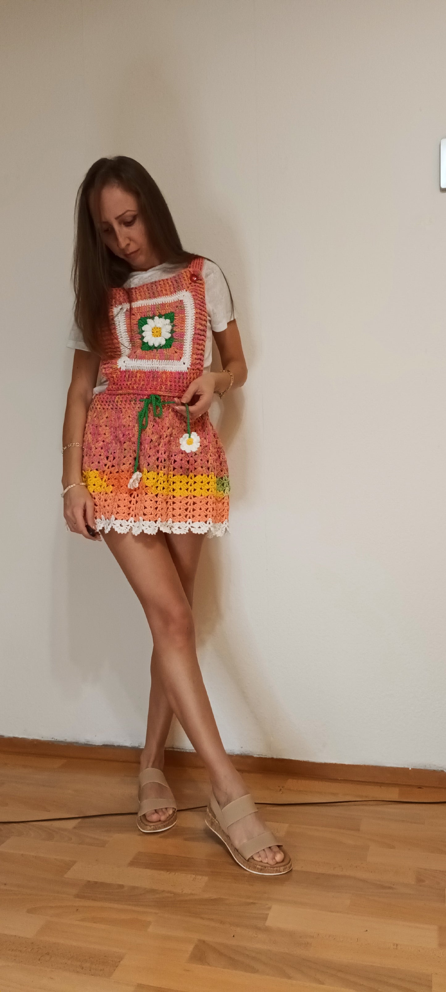 Salopetă-Fustă Croșetată 2-în-1 Handmade - Haine Artizanale Elly Roose