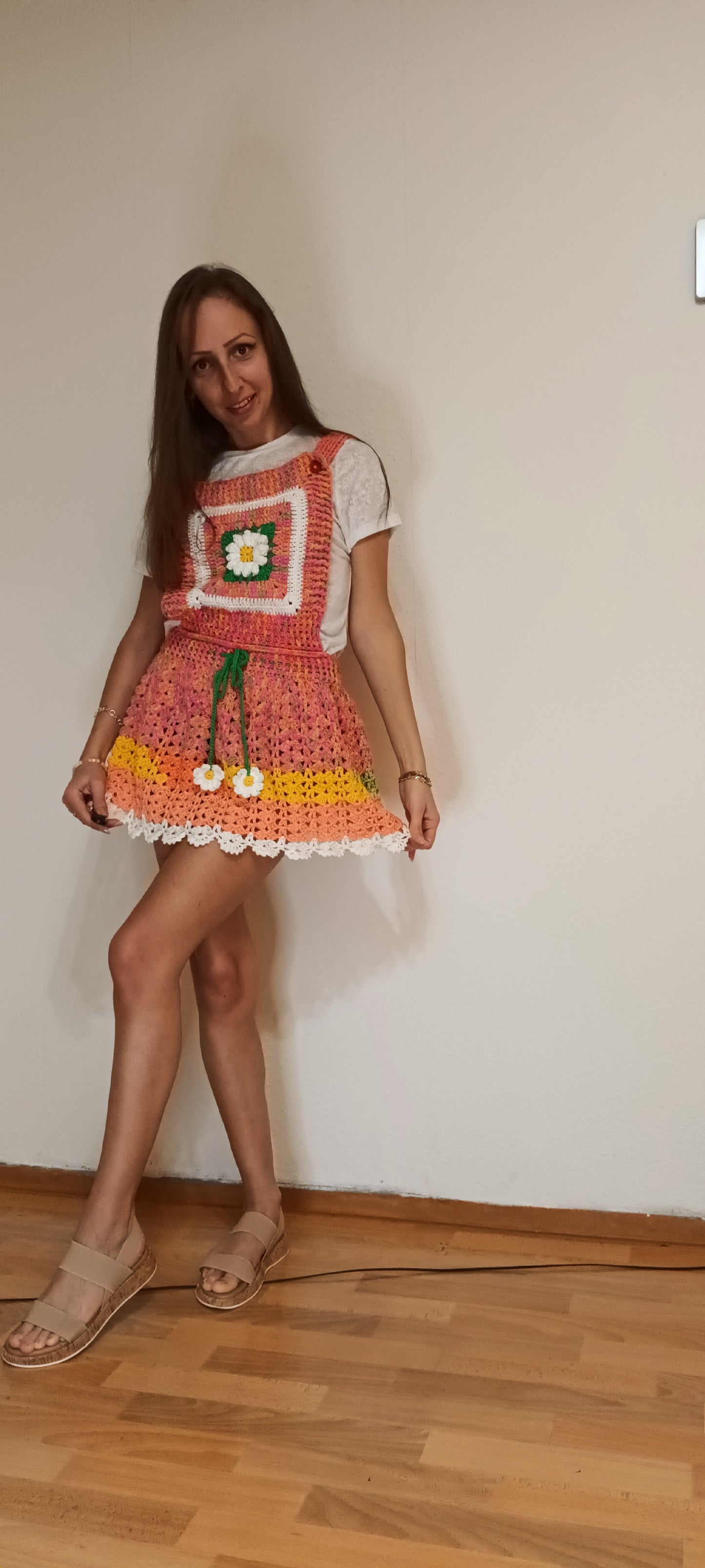 Salopetă-Fustă Croșetată 2-în-1 Handmade - Haine Artizanale Elly Roose