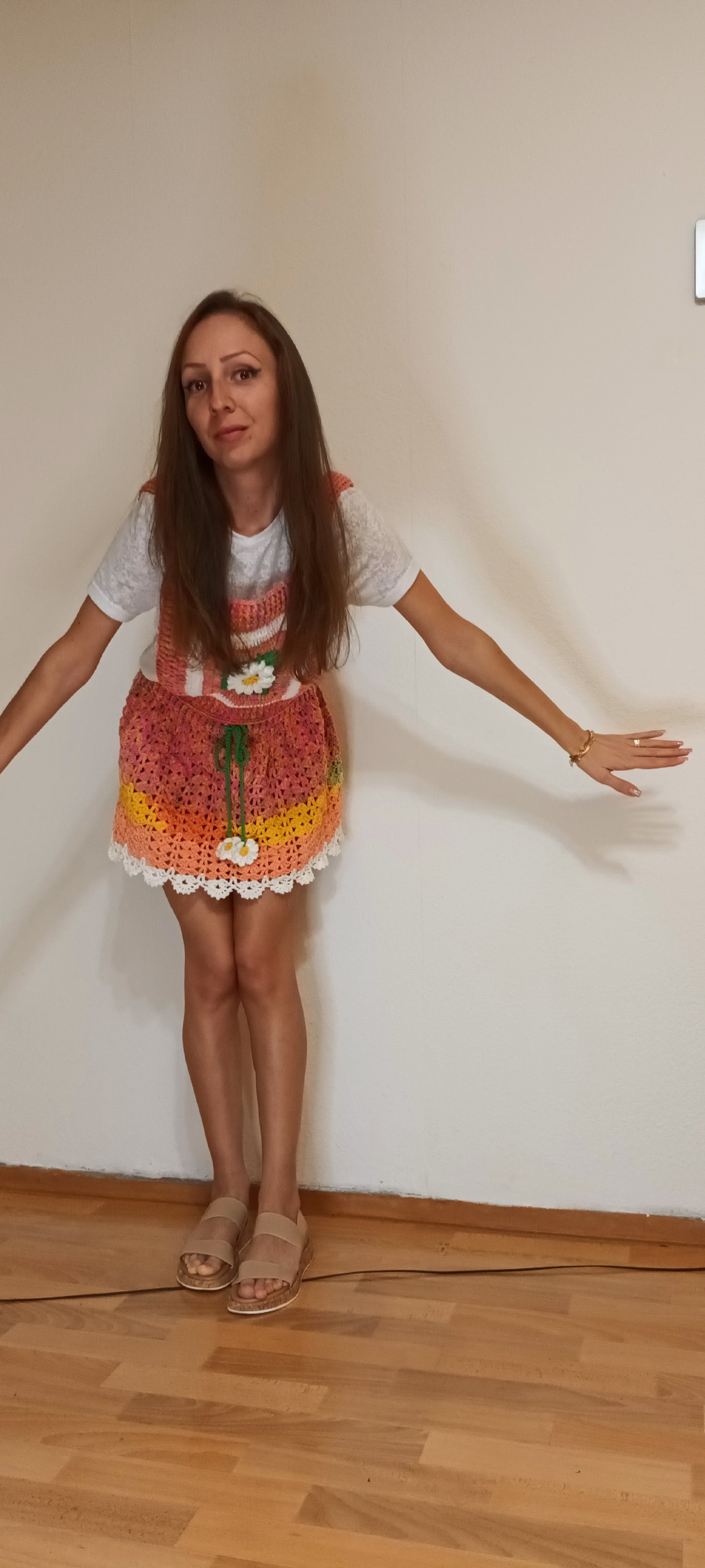 Salopetă-Fustă Croșetată 2-în-1 Handmade - Haine Artizanale Elly Roose