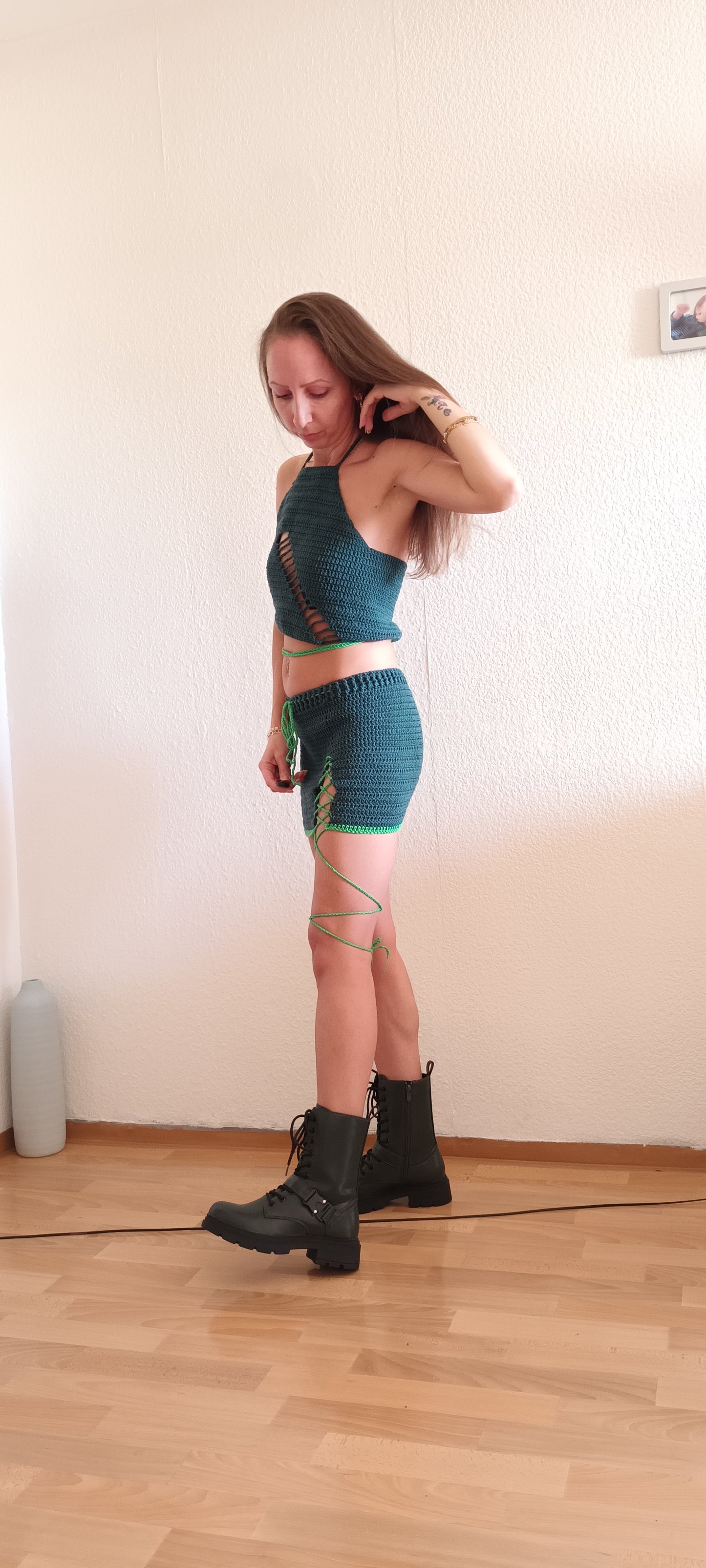 Set Fustă și Top Croșetate Handmade - Haine Artizanale Elly Roose