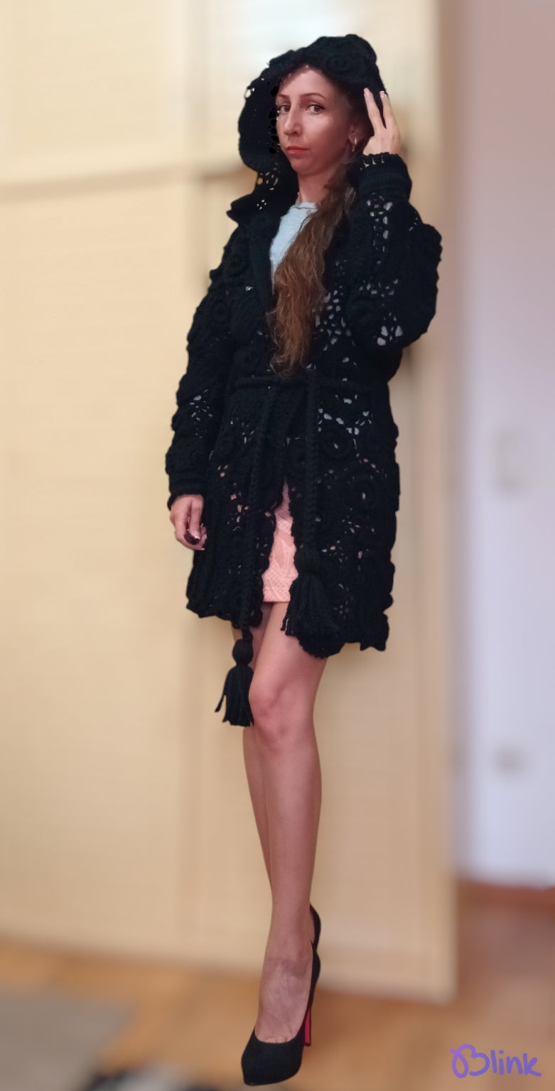 Palton Croșetat Handmade de Iarnă - Haine Artizanale Elly Roose