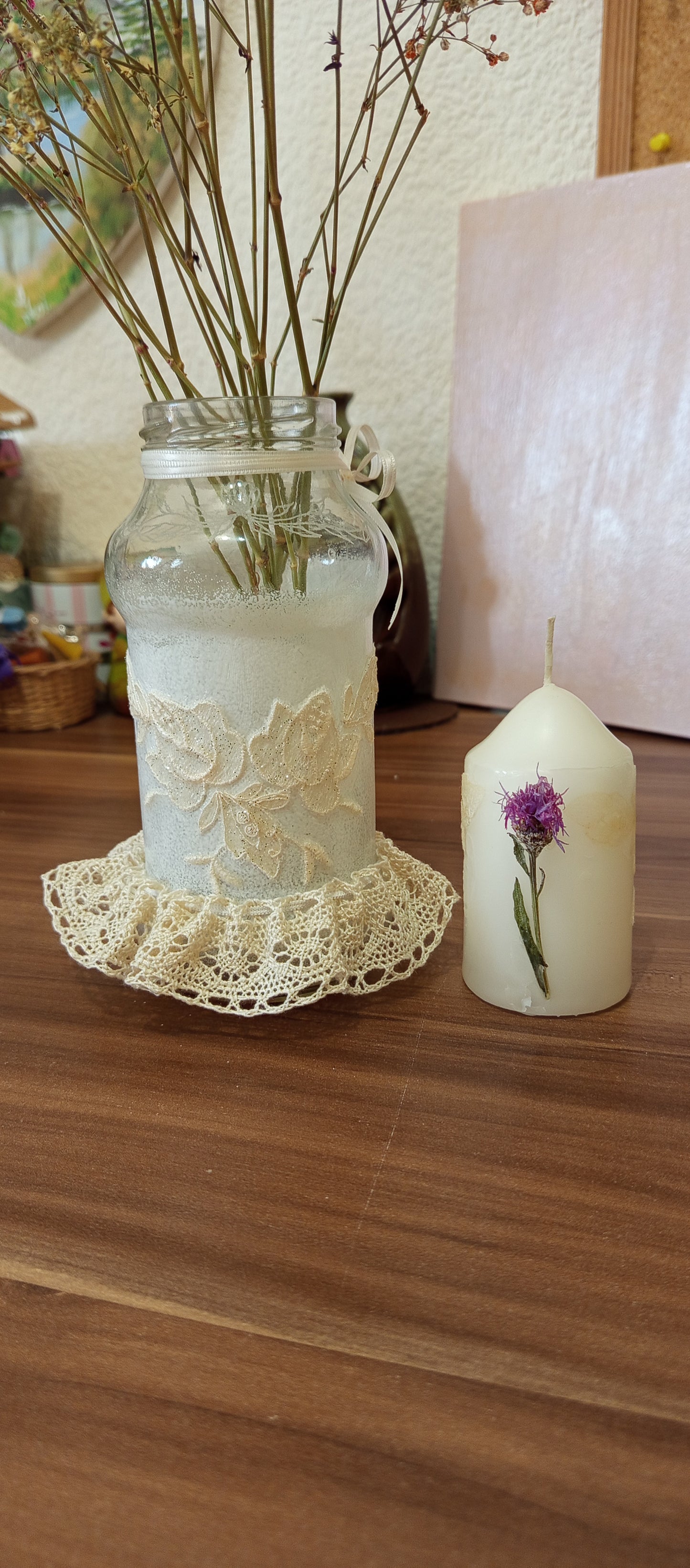 Set Borcan Decorativ și Lumânare Handmade - Decorațiuni Elly Roose