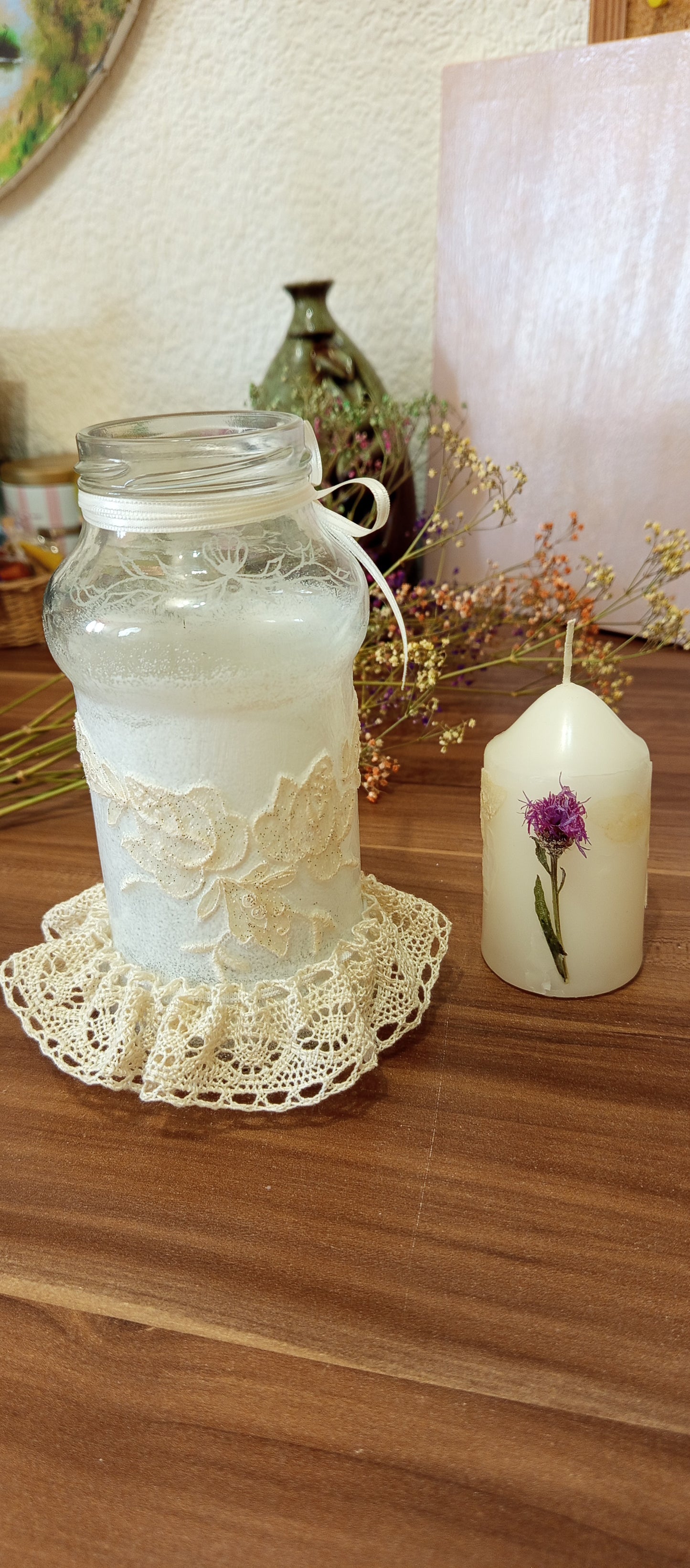 Set Borcan Decorativ și Lumânare Handmade - Decorațiuni Elly Roose