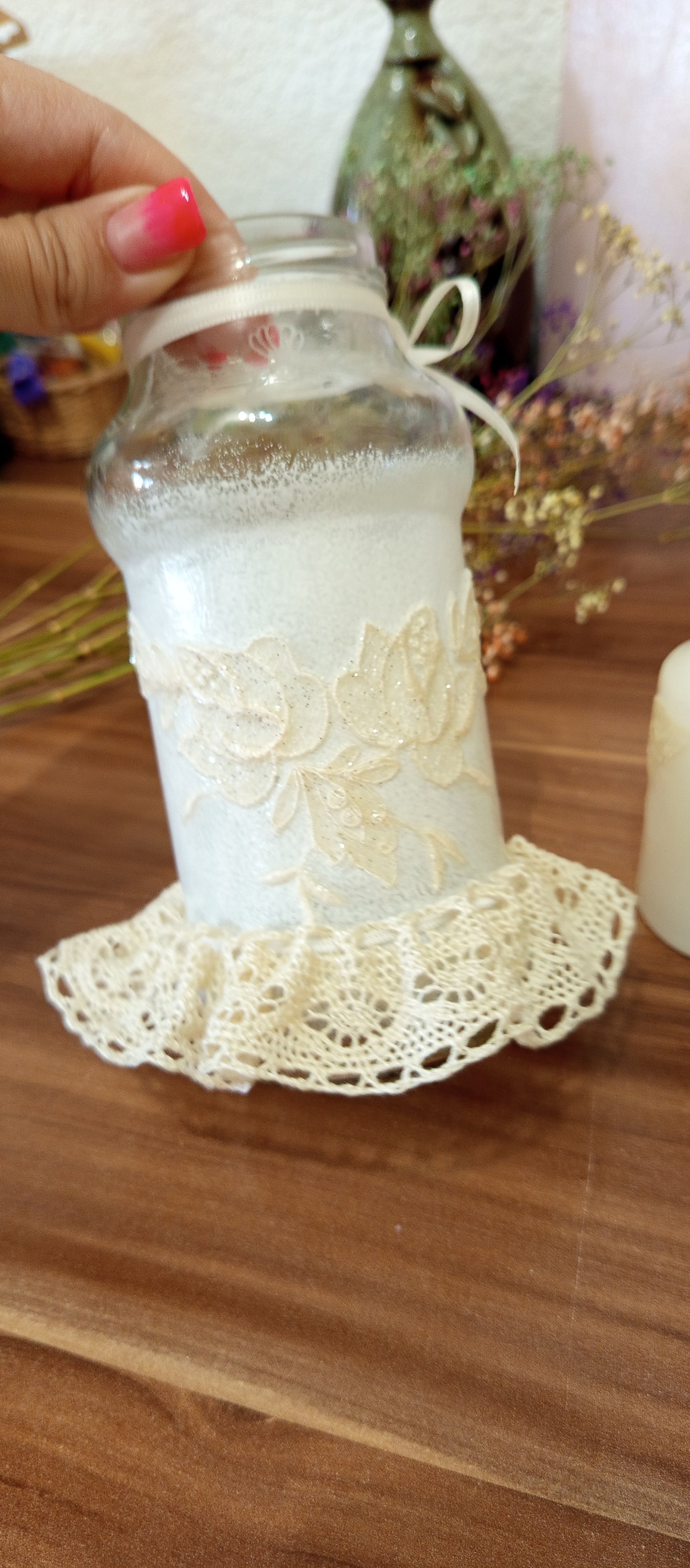 Set Borcan Decorativ și Lumânare Handmade - Decorațiuni Elly Roose