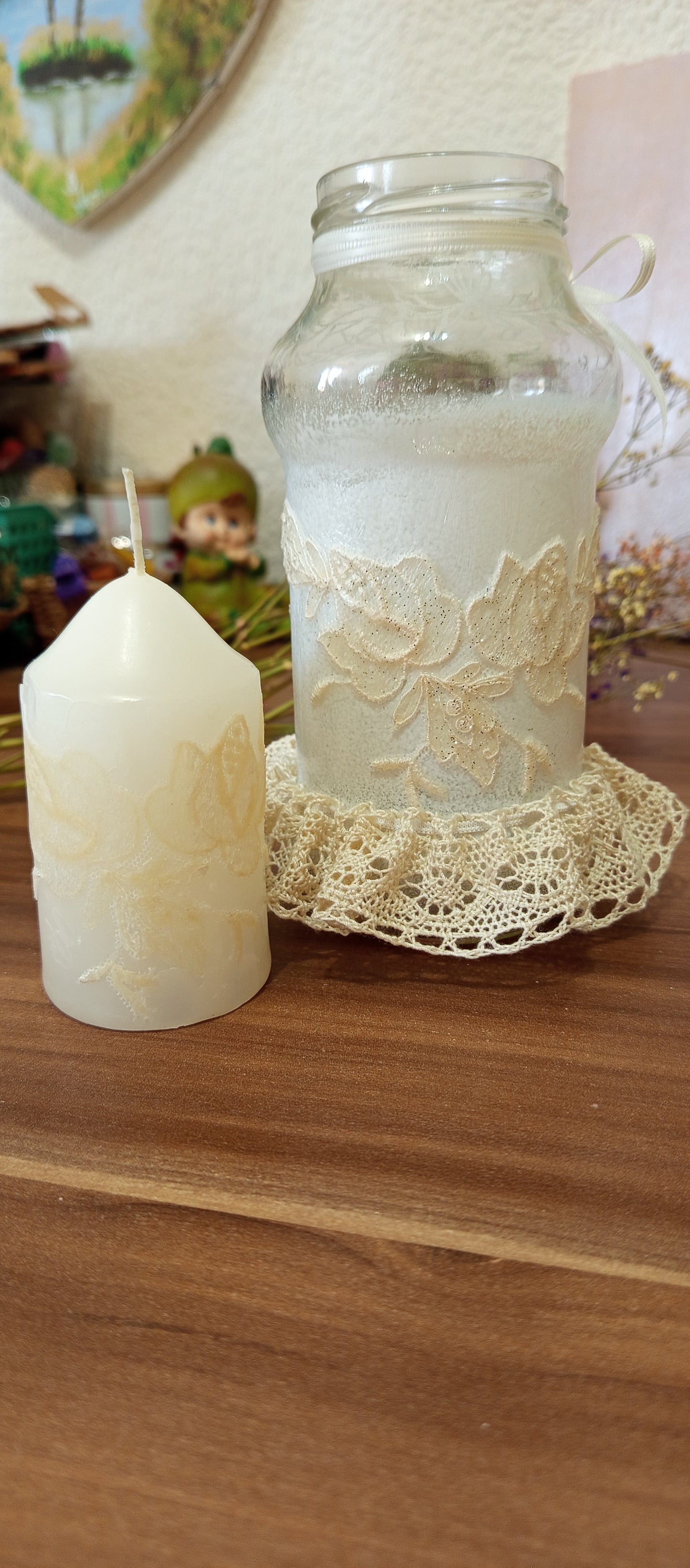 Set Borcan Decorativ și Lumânare Handmade - Decorațiuni Elly Roose