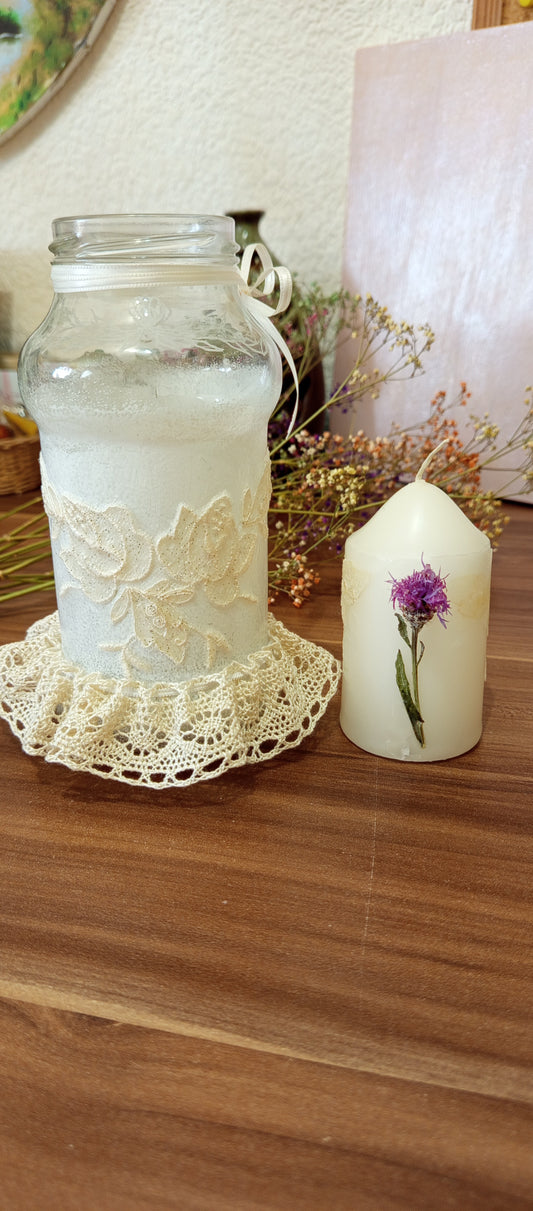 Set Borcan Decorativ și Lumânare Handmade - Decorațiuni Elly Roose