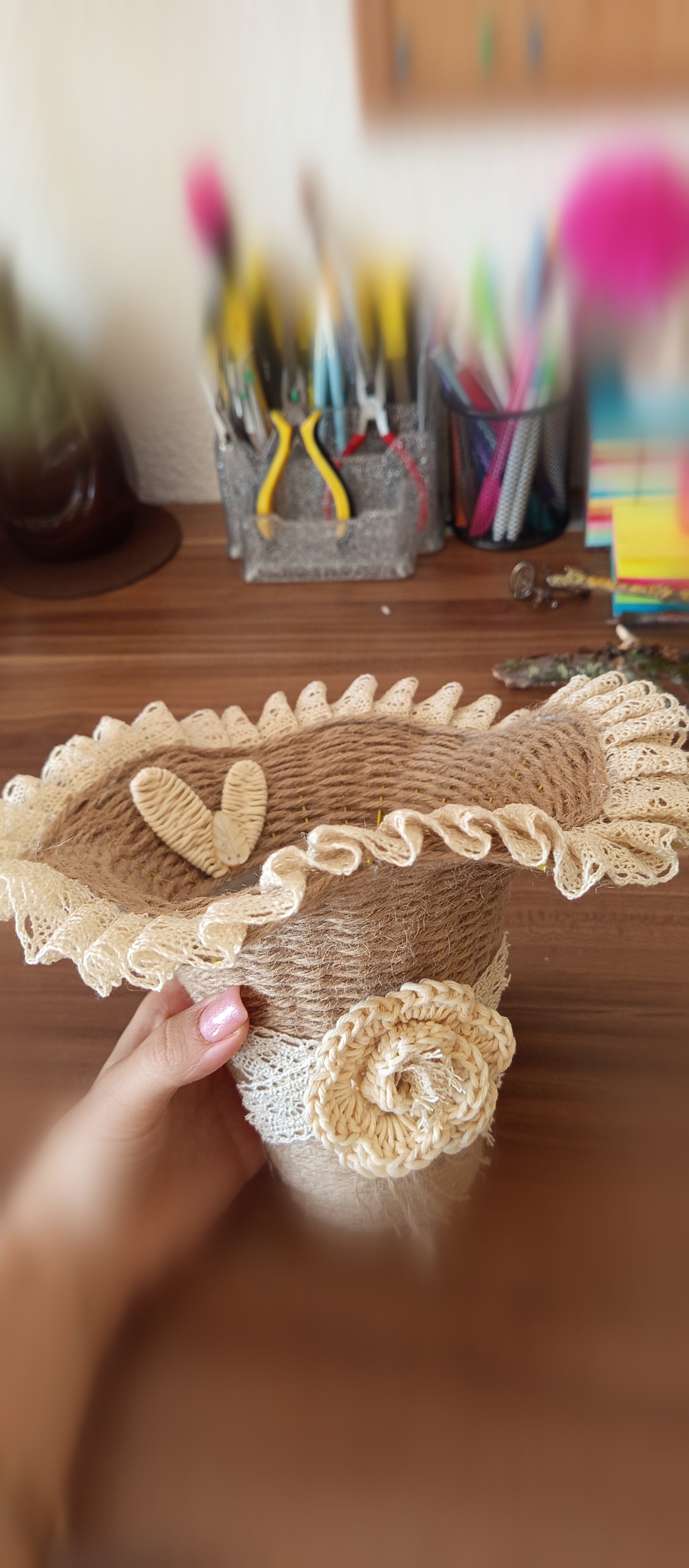 Coș Decorativ Handmade pentru Depozitare - Decorațiuni Elly Roose