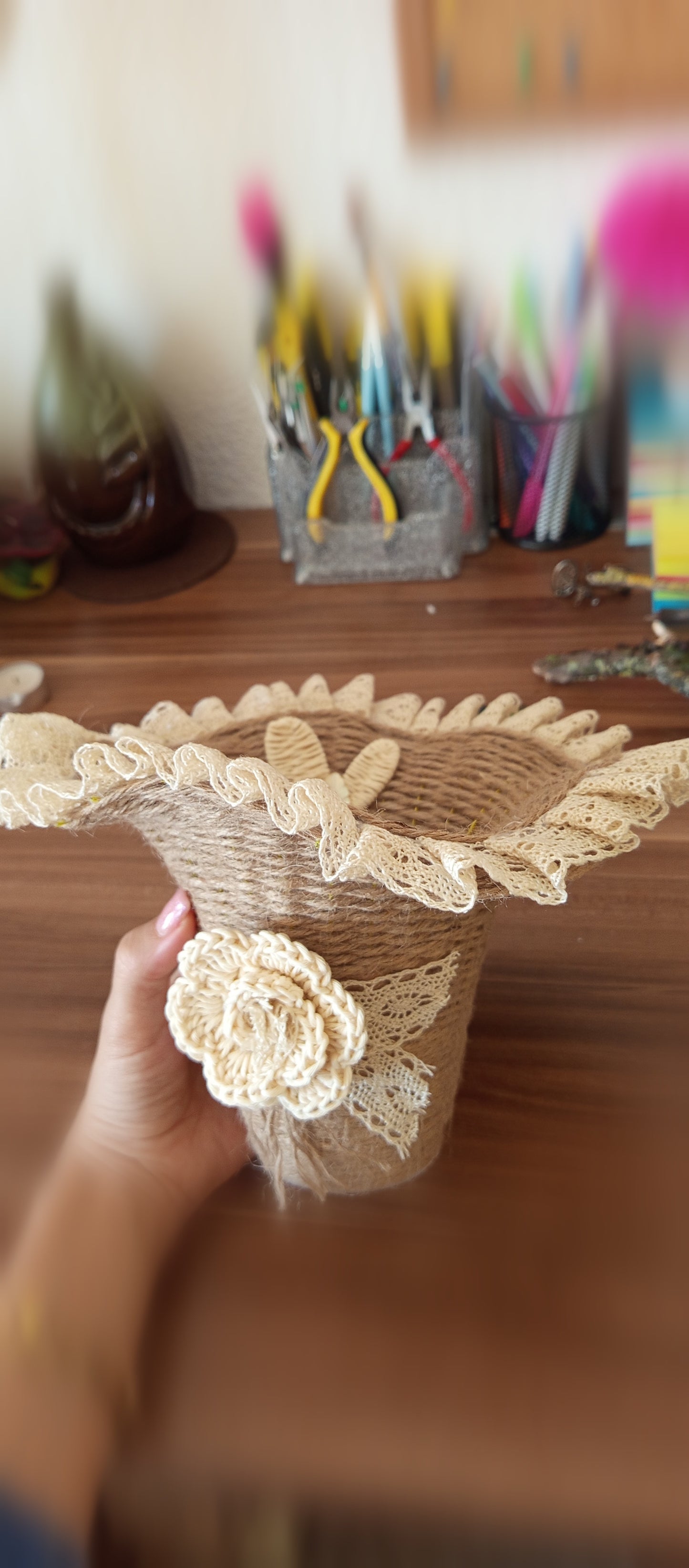 Coș Decorativ Handmade pentru Depozitare - Decorațiuni Elly Roose