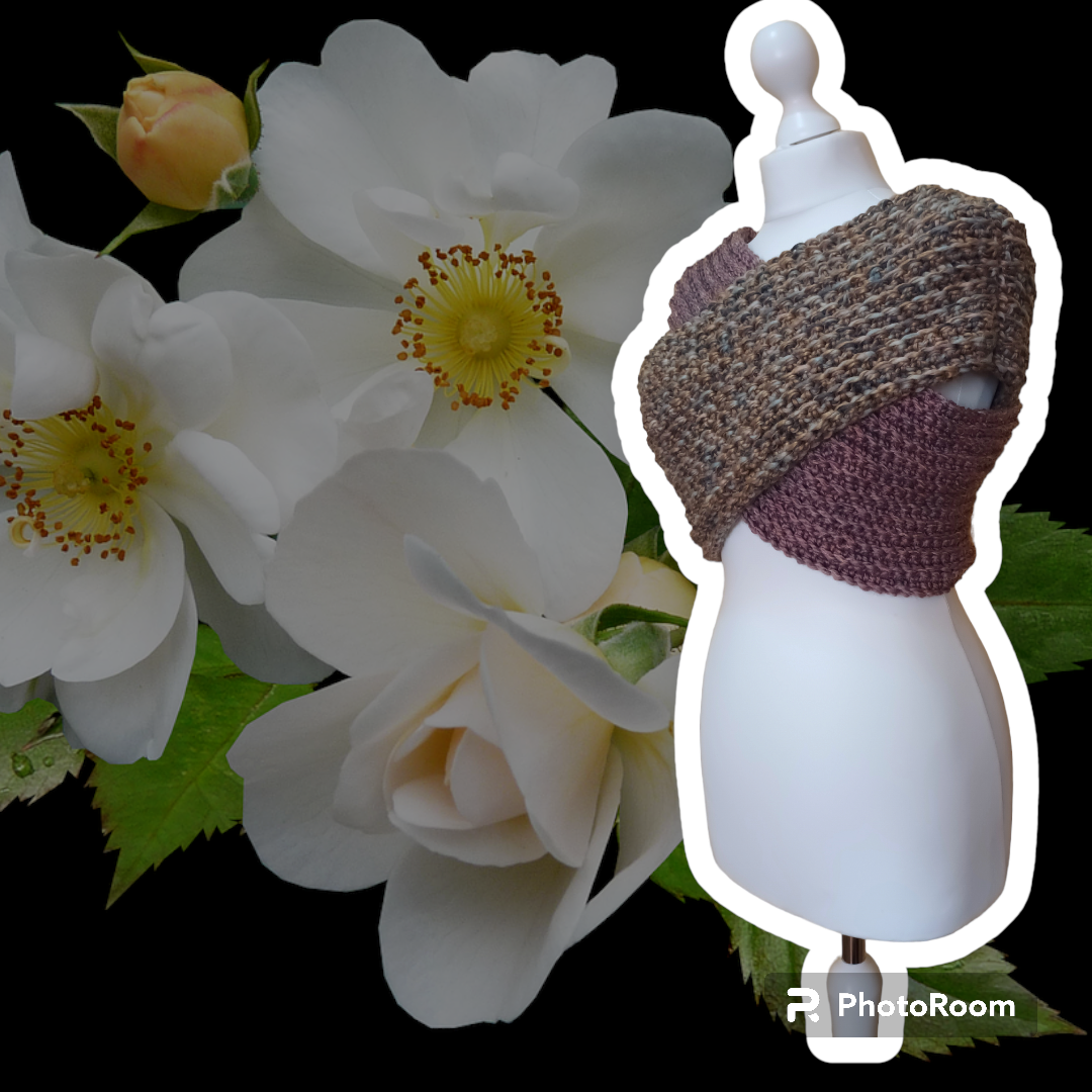 Vestă-Fular 2-în-1 Croșetată Handmade - Haine Artizanale Elly Roose