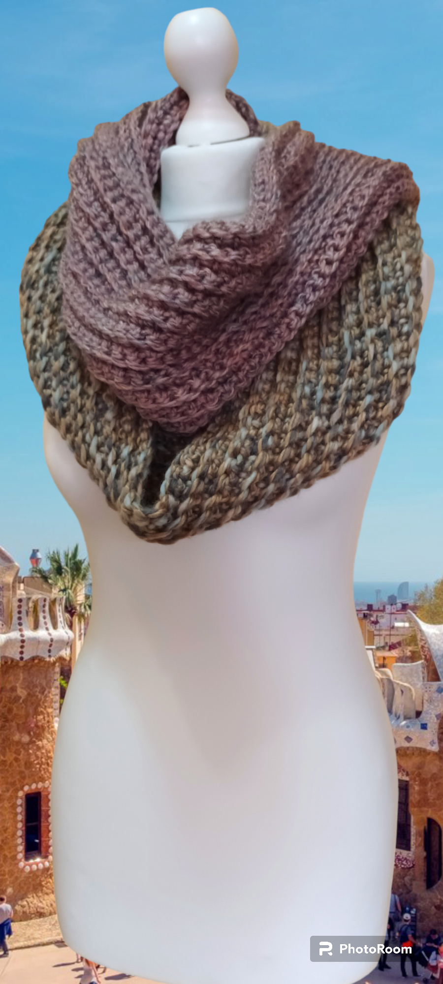 Vestă-Fular 2-în-1 Croșetată Handmade - Haine Artizanale Elly Roose