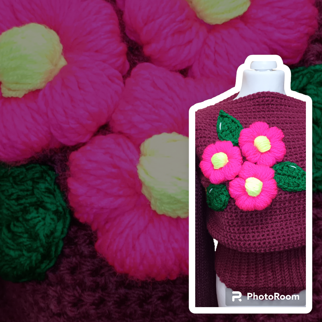 Pulover Croșetat Handmade de Iarnă - Haine Artizanale Elly Roose