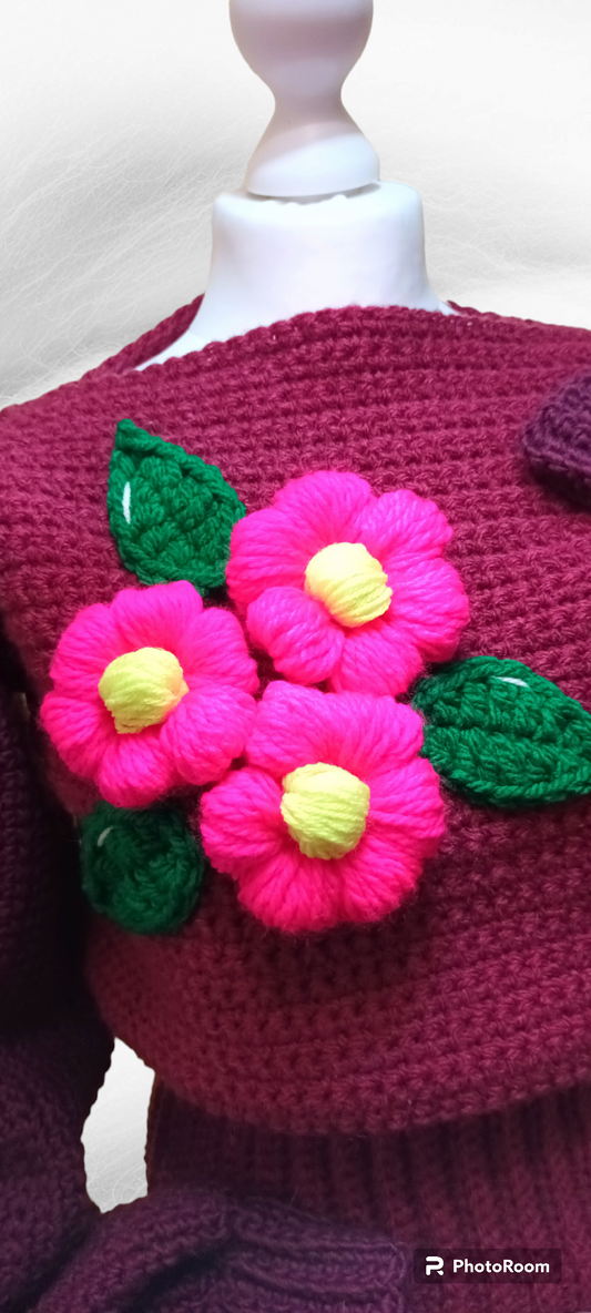 Pulover Croșetat Handmade de Iarnă - Haine Artizanale Elly Roose