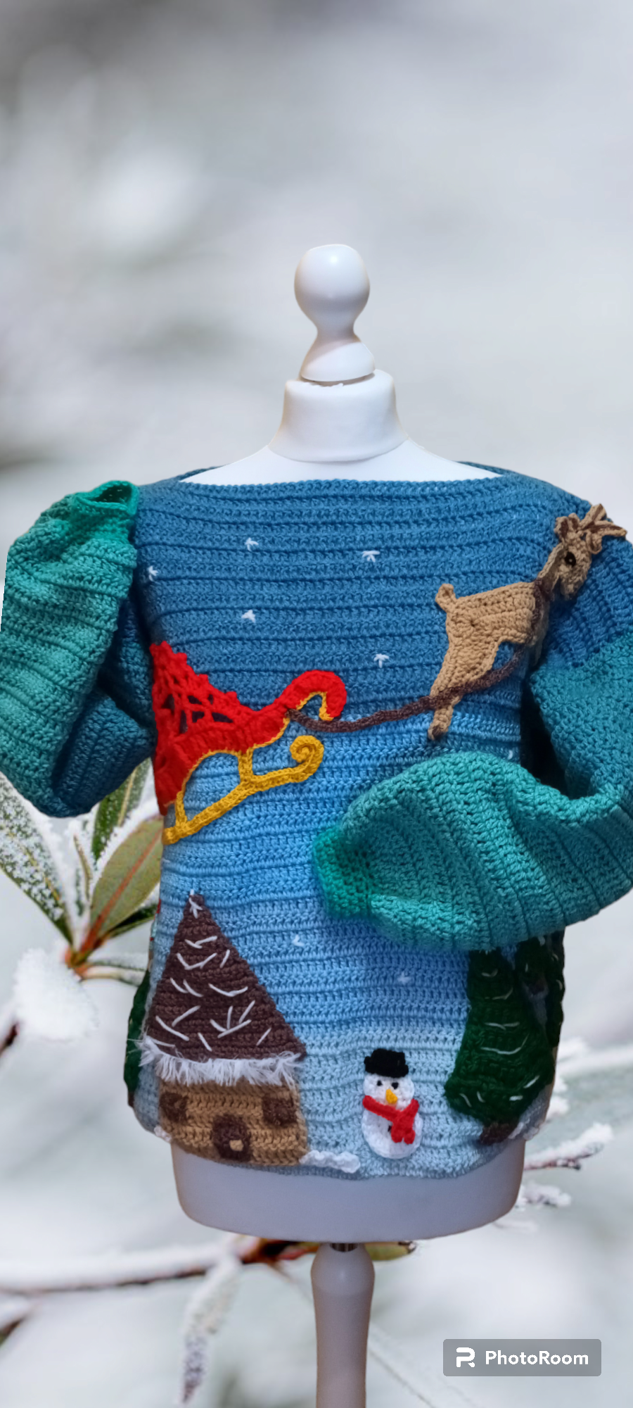 Pulover de Crăciun Croșetat Handmade - Haine Artizanale Elly Roose