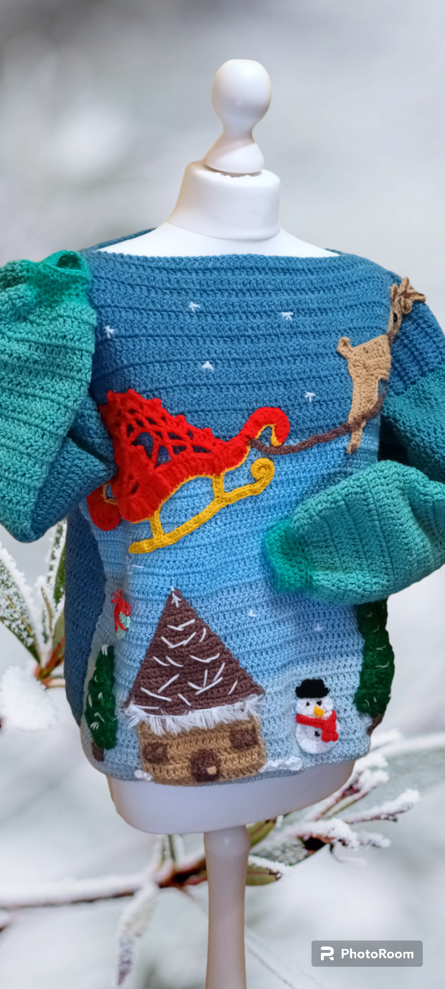 Pulover de Crăciun Croșetat Handmade - Haine Artizanale Elly Roose