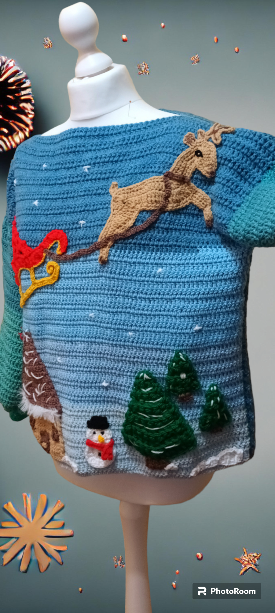 Pulover de Crăciun Croșetat Handmade - Haine Artizanale Elly Roose