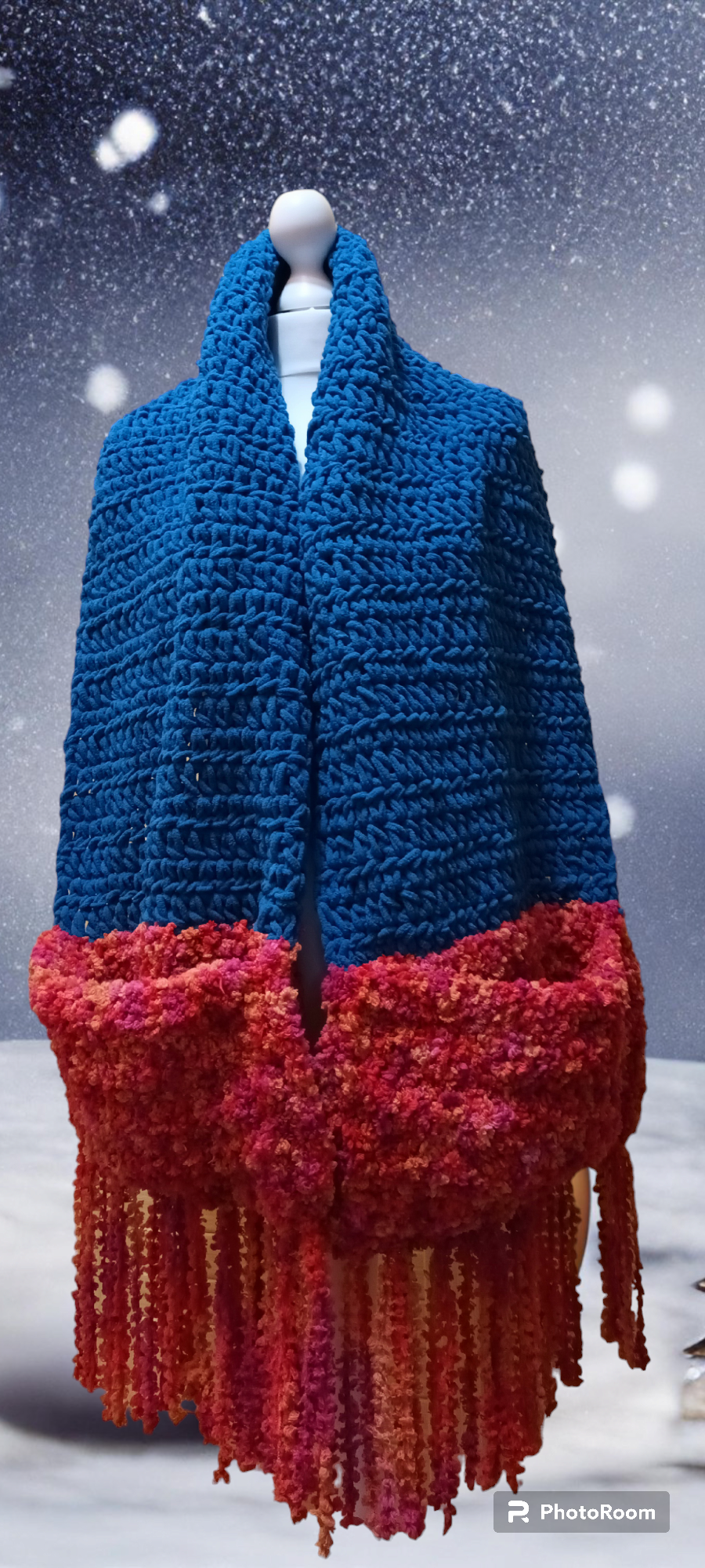 Fular cu Buzunare Croșetat Extra Gros Handmade - Elly Roose