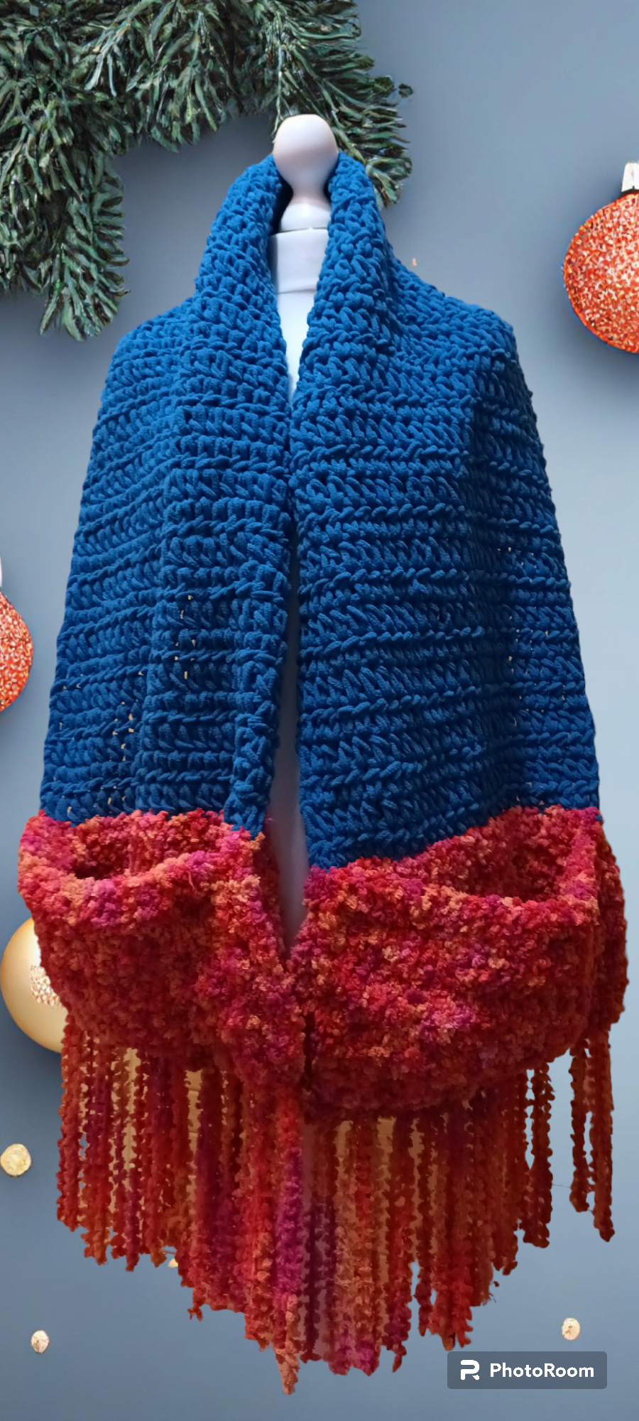 Fular cu Buzunare Croșetat Extra Gros Handmade - Elly Roose