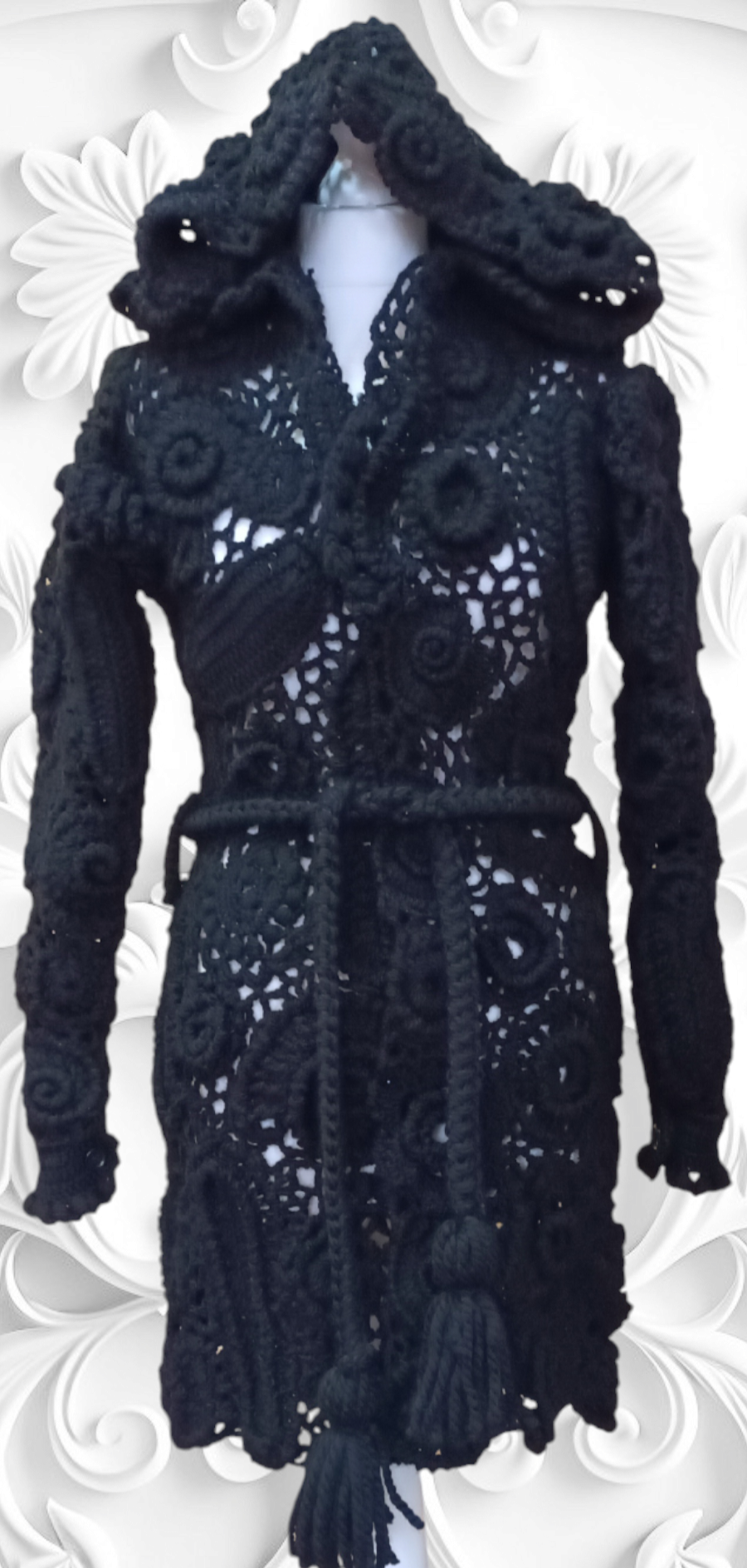 Palton Croșetat Handmade de Iarnă - Haine Artizanale Elly Roose