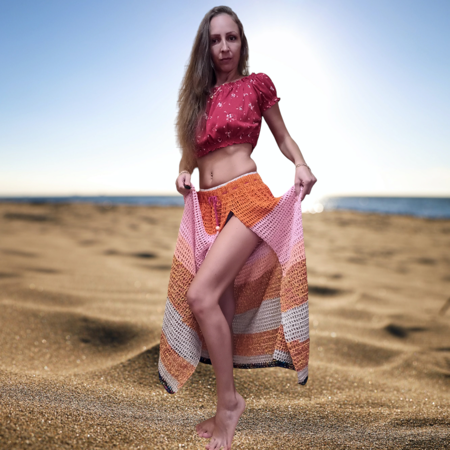 Fustă Croșetată Handmade de Vară - Haine Artizanale Elly Roose