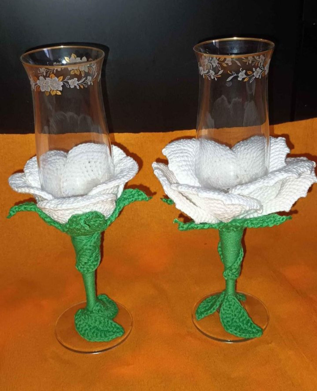 Pahare Nuntă Croșetate Handmade - Decorațiuni Evenimente Elly Roose