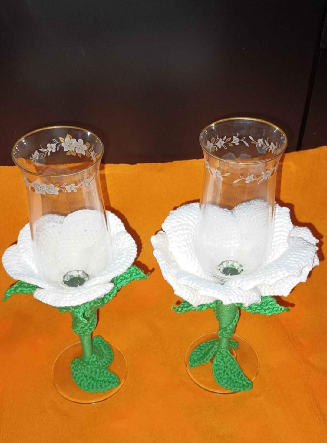 Pahare Nuntă Croșetate Handmade - Decorațiuni Evenimente Elly Roose