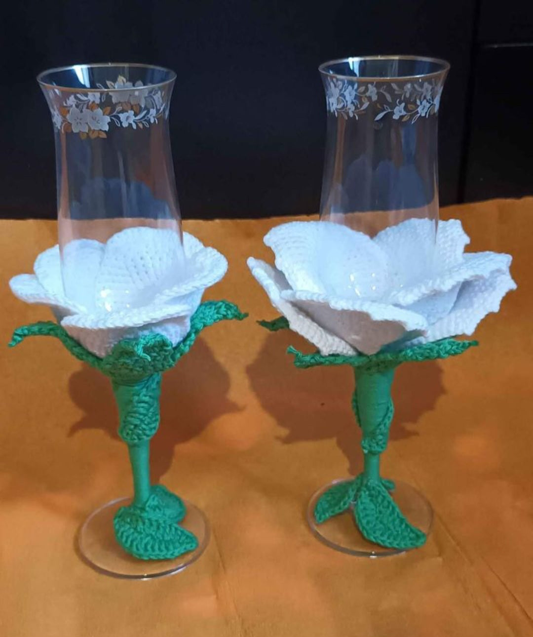 Pahare Nuntă Croșetate Handmade - Decorațiuni Evenimente Elly Roose