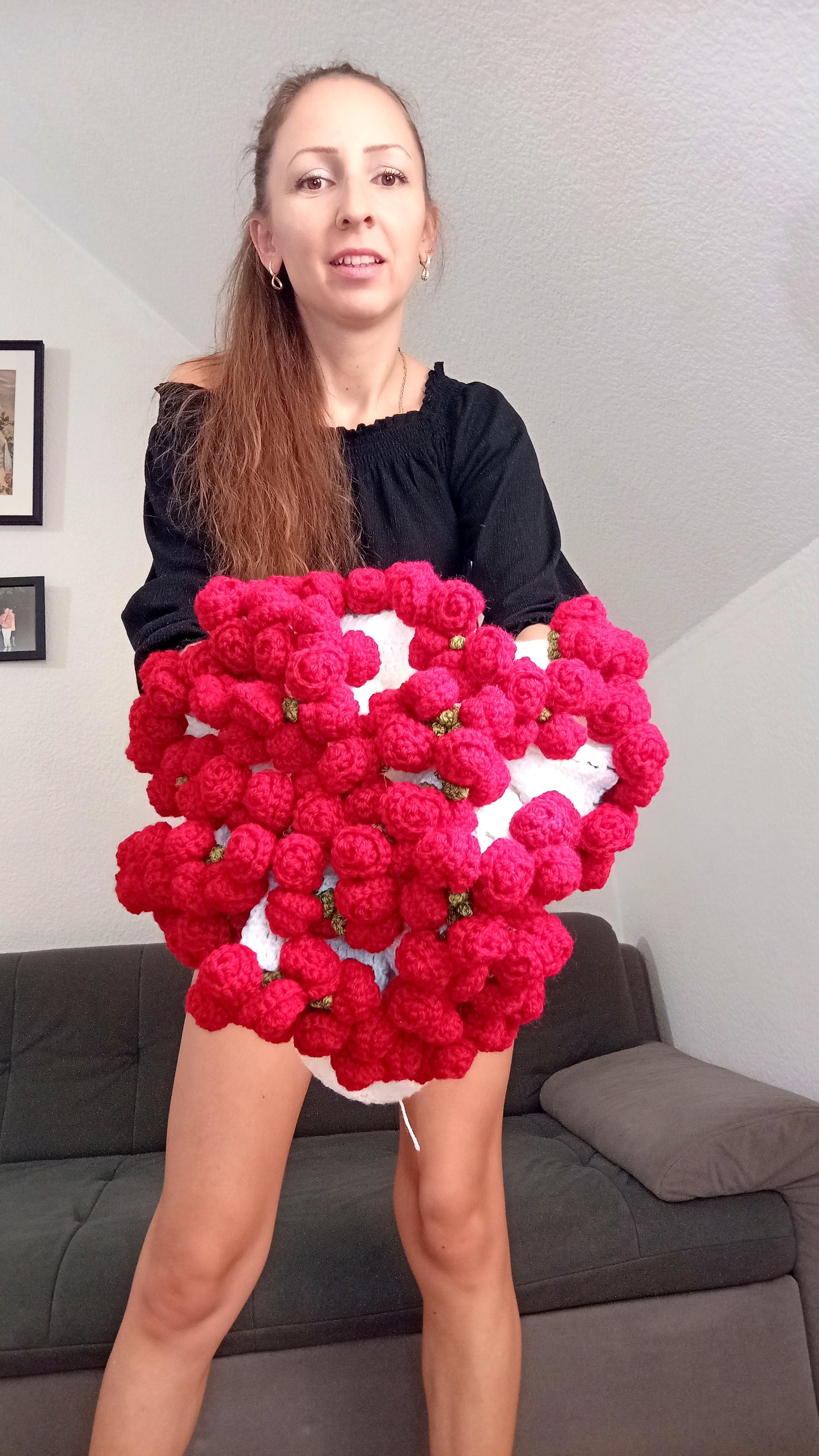 Patură (buchet de trandafiri🌹)crosetata manual.