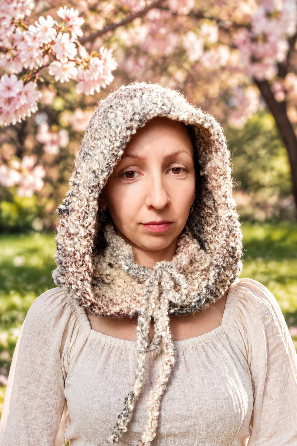 Hand-crocheted hood