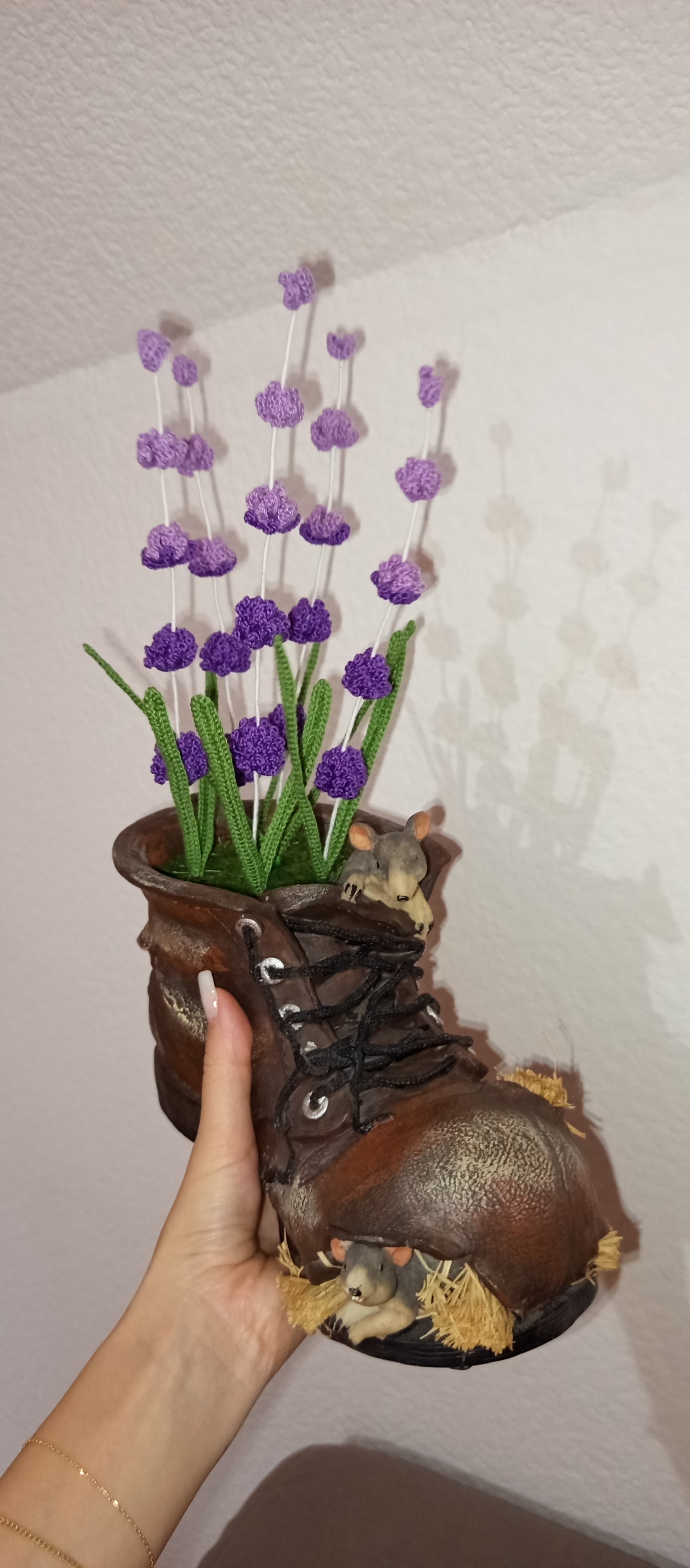 Gheata cu șoricei si lavanda crosetata