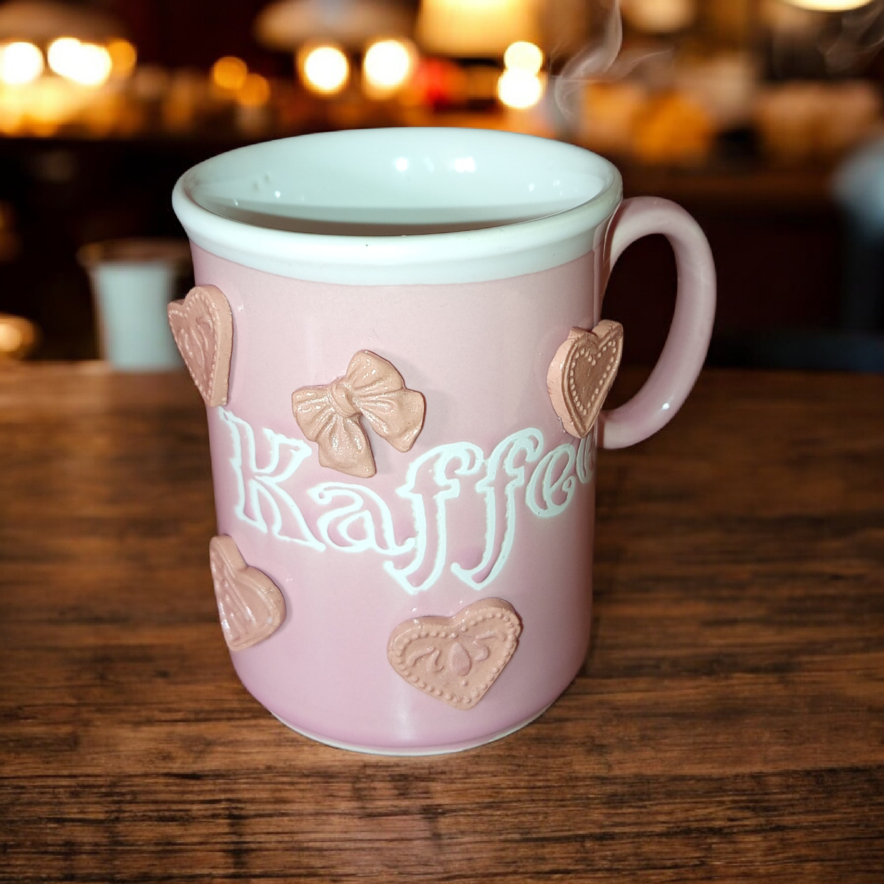 Cană Decorativă Handmade cu Detalii din Lut Polimeric