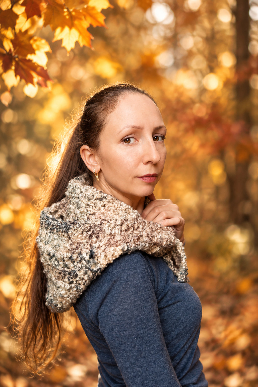 Hand-crocheted hood