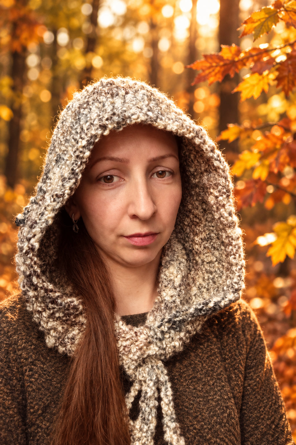 Hand-crocheted hood